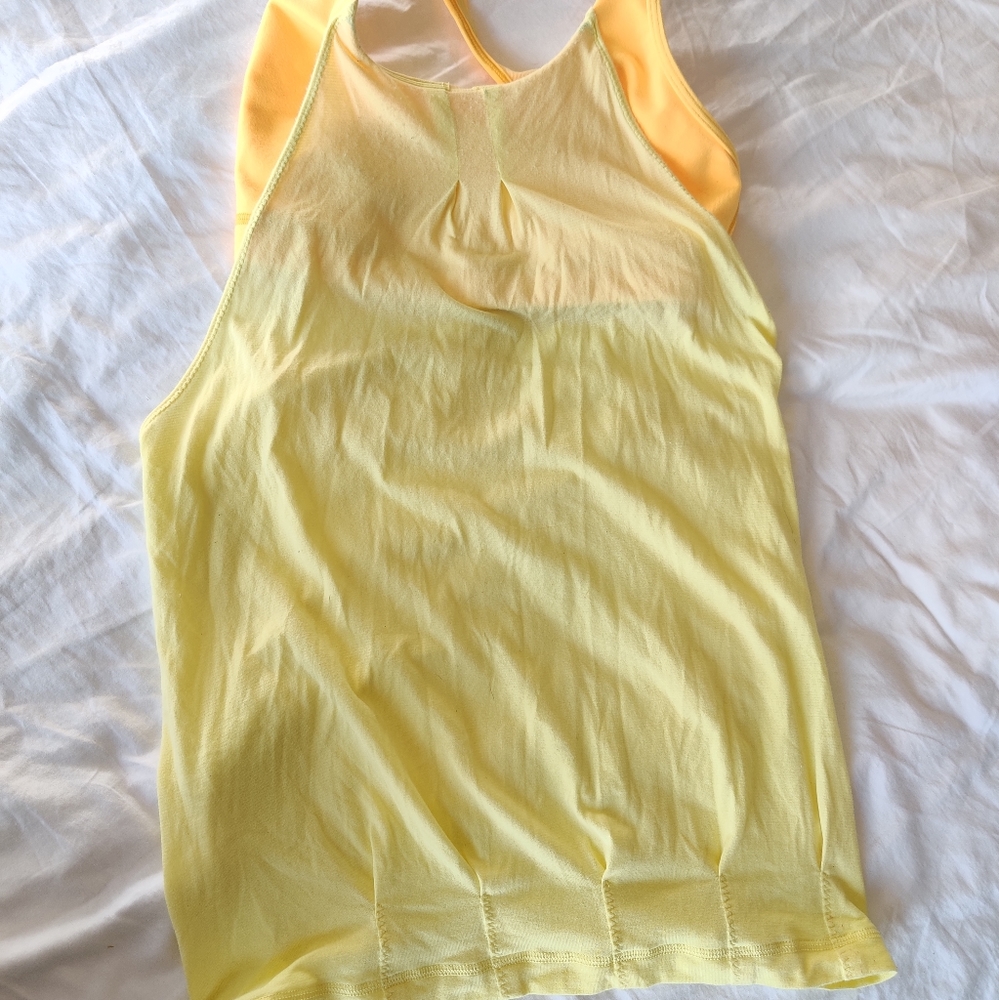 Lululemon Yellow Tank with Built-In Bra Size 6